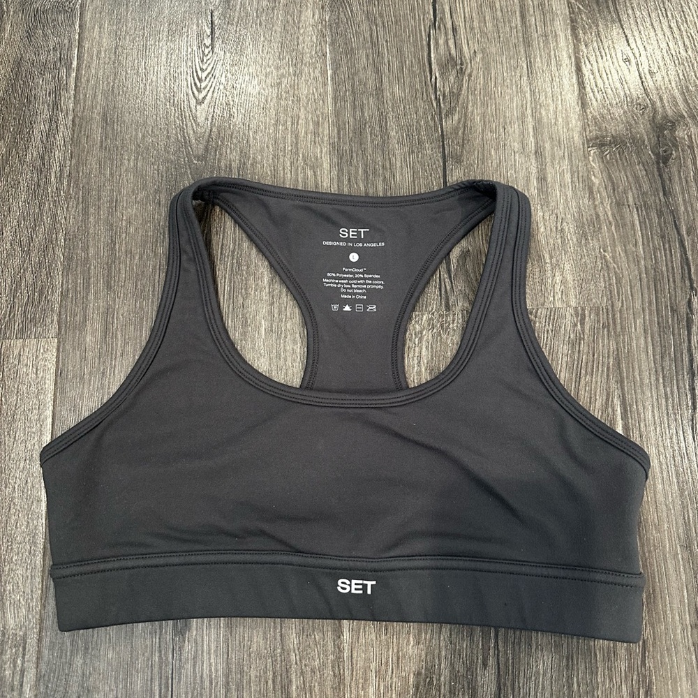 Set Active Formcloud Graphite Grey Racerback Bra - image 1